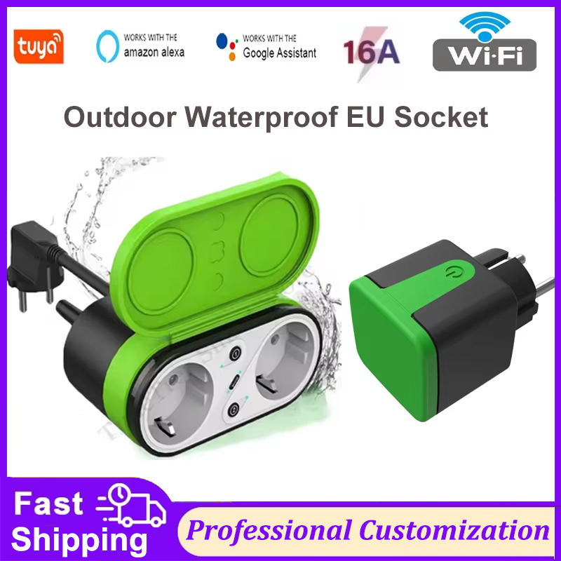 투야 EU 16A 와이파이 스마트 실외 플러그 스위치  - Timer Dual Outlet 리뷰 및 가격
